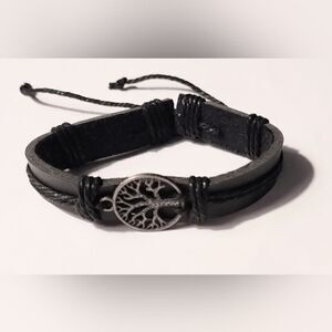 Men's bracelet leather tree of life new d40